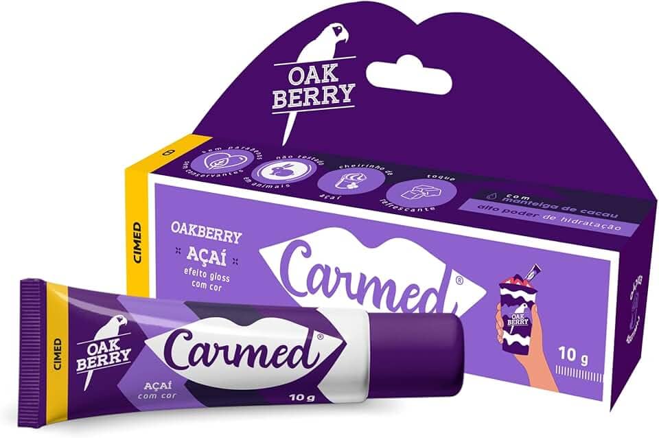 Carmed Oakberry Açaí Hidratante Labial com cor 10g