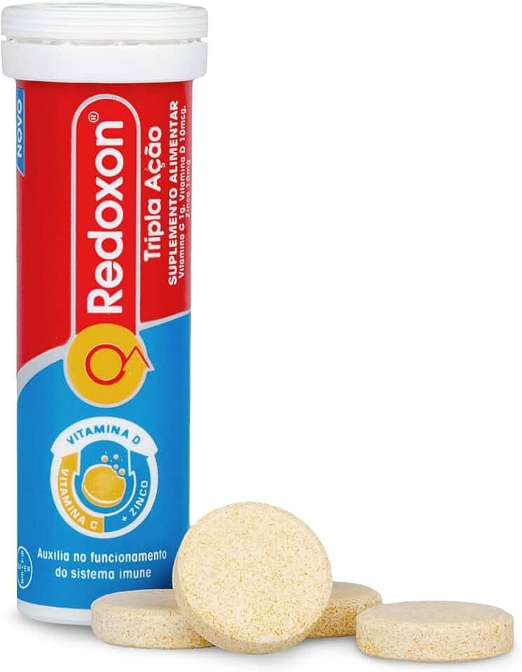 Redoxon Vitamina C, D, e Zinco 10 Comprimidos Efervescentes, Tripla Ação