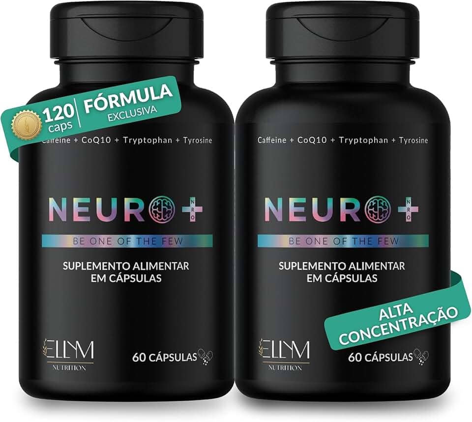 Neuro+ 120 Capsulas ELLYM NUTRITION Nootropicos Multivitaminico Foco Cafeina Magnesio Triptofano Taurina B12 Tirosina
