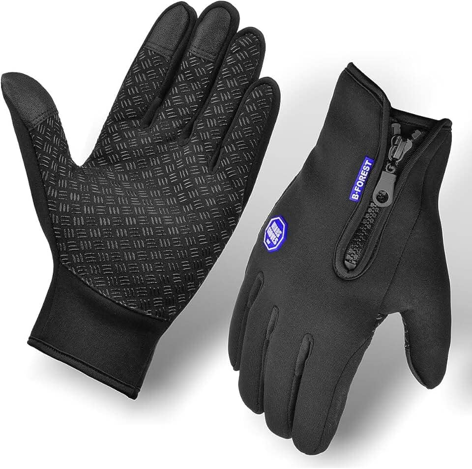 Par de Luvas Térmicas Touch Screen Semi-Impermeáveis para Motoqueiro | Unissex e Resistente ao Frio e Chuva | Ideal para Motoboy, Motociclista, Ciclista, Bike, Delivery e Uso Diário