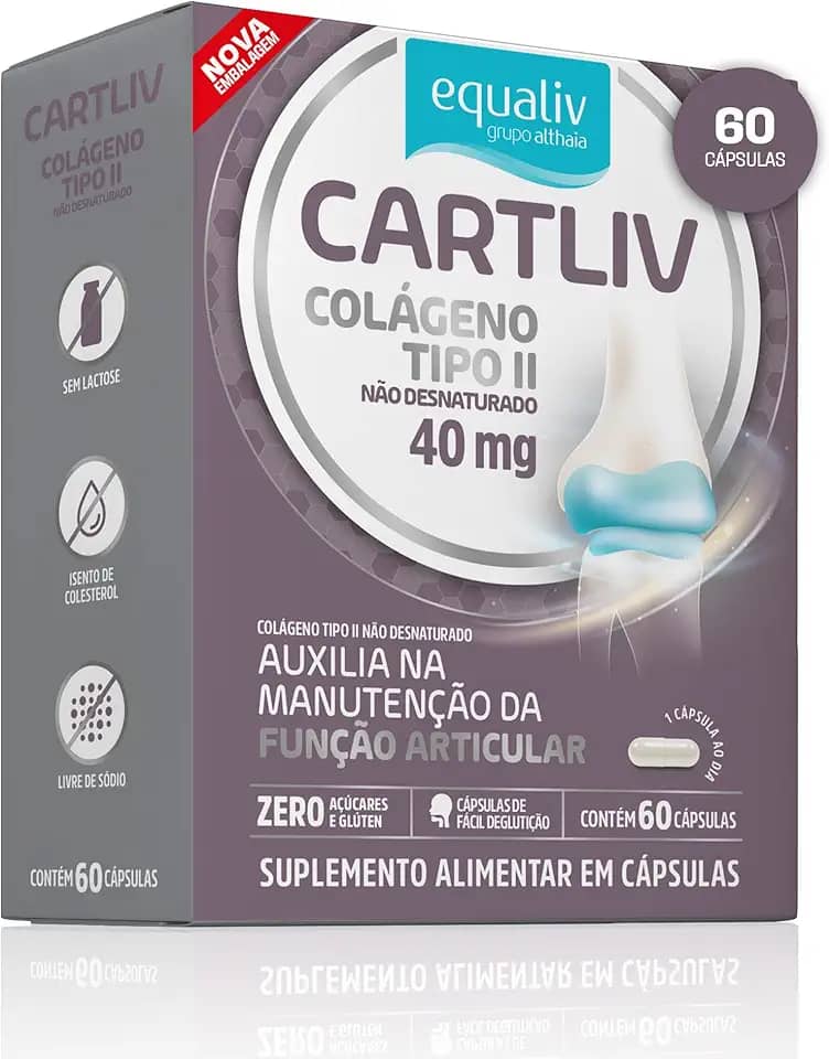 Cartliv, Colágeno Tipo 2, Tecnologia Espanhola, 60 Capsulas, Equaliv