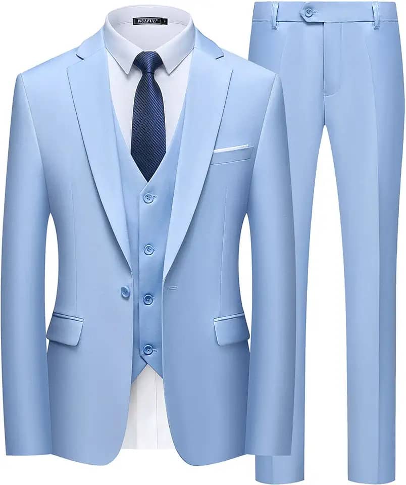 Terno Slim Fit Masculino Um Botão 3 Peças Blazer Vestido Negócios Festa de Casamento Colete e Calça