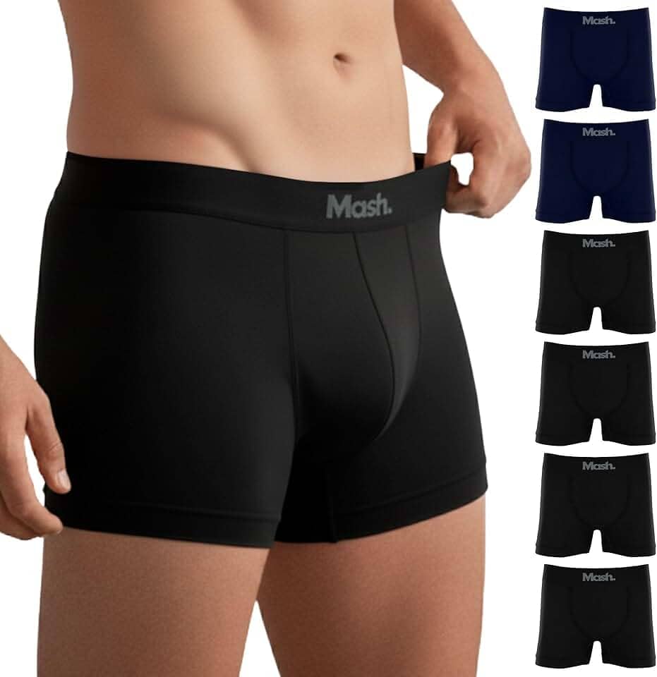 Kit 6 Cuecas Boxer Mash Sem Costura Poliamida Toque Gelado Box Masculina Adulto