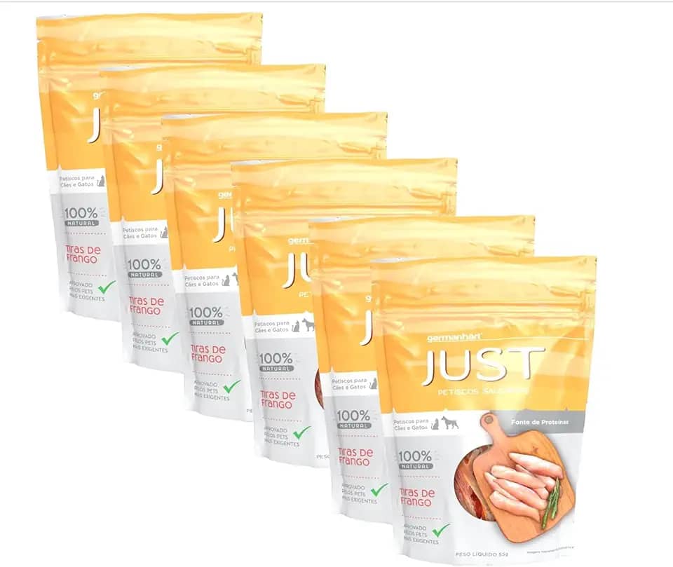 JUST Petiscos Saudáveis Pack com 6 Unidades Slices de Frango 55G