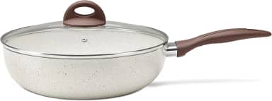 Wok com tampa e fundo de indução, Cerâmic Life, 3,4L, 28cm, Vanilla, BRINOX REVESTIDOS