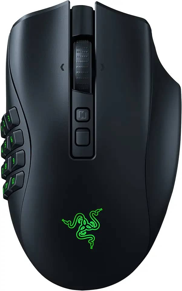 Razer Mouse para jogos sem fio Naga V2 Pro: placa lateral intercambiável com configurações de 2, 6, 12 botões - Foco + sensor óptico de 20K DPI - Interruptor de mouse para jogos mais rápido -
