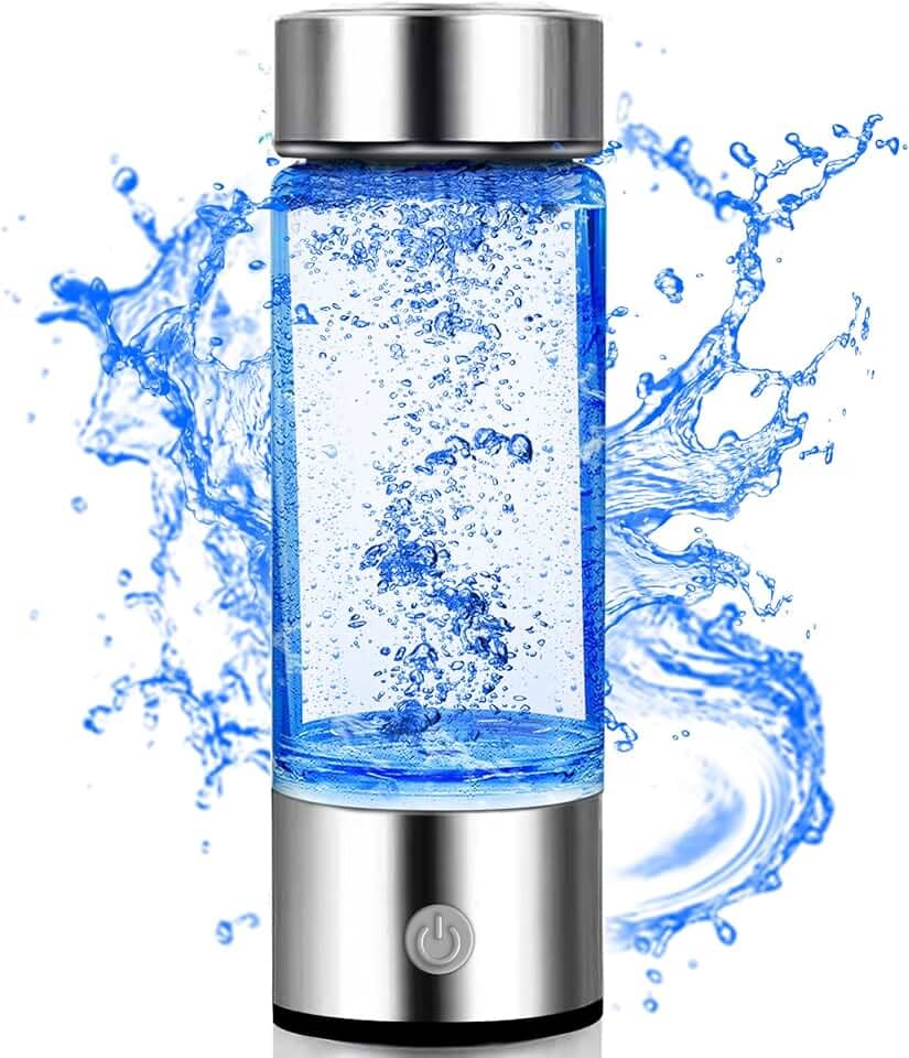 garrafa de água de hidrogênio, gerador de água rica em hidrogênio, máquina ionizadora de água de hidrogênio de vidro portátil recarregável com tecnologia spe e pem, para viagens diá