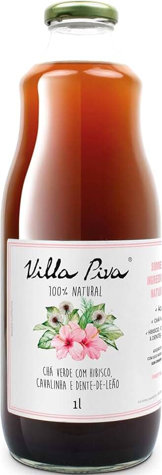 Villa Piva, Chá Pronto, Sabor Chá Verde Com Hibisco Dente De Leão e Cavalinha, 1Litro