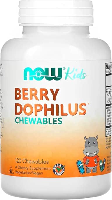 NOW Foods BerryDophilus Kids 120 Past Importado