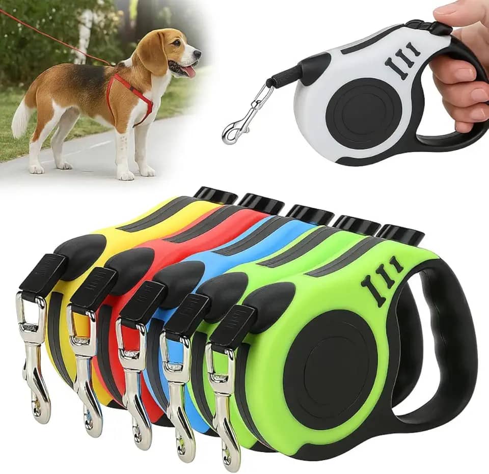 Coleira Guia Retrátil 3 Metros Pets Cachorro Cães Gatos Resistente Com Trava (Vermelho)