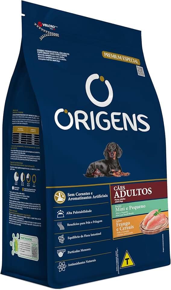 Adimax Ração Origens Para Cães Adultos De Raças Pequenas Sabor Frango E Cereais - 10.1 Kg (Pacote De 1)