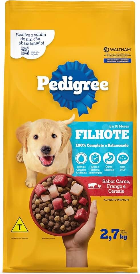 PEDIGREE Ração Carne Frango e Cereais Cães Filhotes 2,7 kg