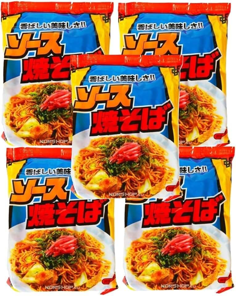 Kit Macarrão Instantâneo Japonês Sunaoshi para Yakisoba com Tempero - 5 pacotes