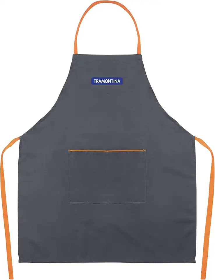TRAMONTINA AVENTAL PARA JARDINAGEM EM TECIDO CINZA E LARANJA