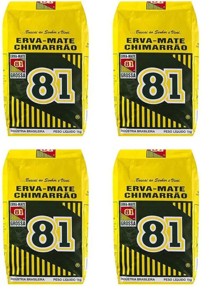 Erva Mate 81 Moída Grossa Embalagens Kit 4un de 1kg para Chimarrão