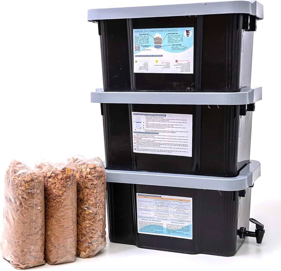 Composteira Doméstica Minhocário 45 L Nature - Produza seu proprio adubo organico