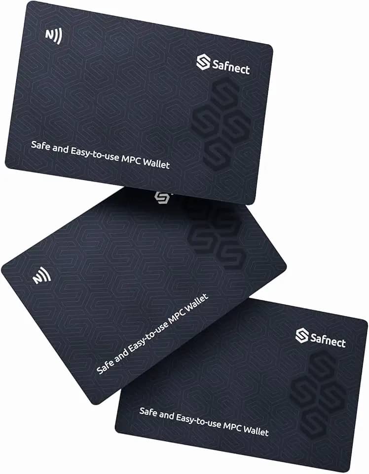 Safnect Carteira NFC Crypto Hardware – Backup sem sementes de 3 cartões, armazenamento frio para BTC Bitcoin, ETH Ethereum, Solana e mais de 2.000 moedas, sem necessidade de frase de recuperação