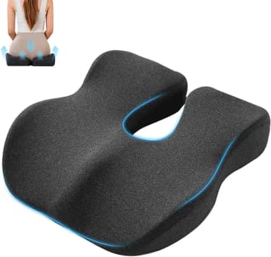 Almofada Coccix, Almofada Ortopedica,Almofada de Assento de Espuma de Memória,Reduz a Pressão Nos Quadris, No Cóccix e Nas Costas,42,5x43,5x10cm,Anti-Ronco