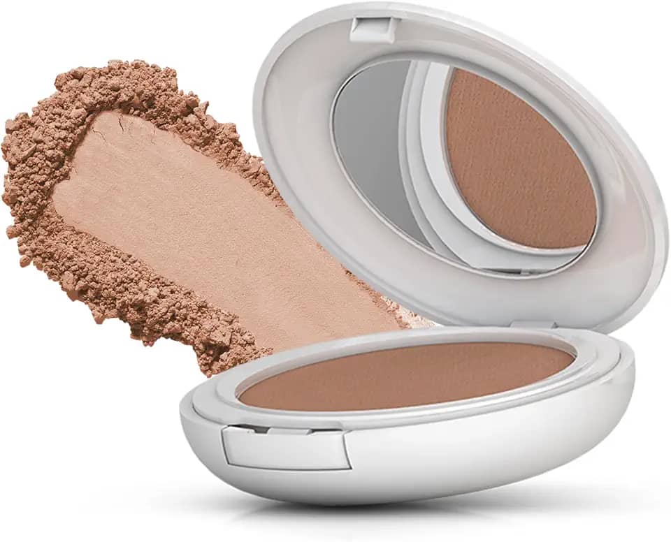 MANTECORP - Protetor Solar Facial em Pó Compacto Episol FPS 50 - Protege a Pele e Retoca a Maquiagem, Reduz Brilho por Até 6h - Tom 4 Médio Escuro - 10g