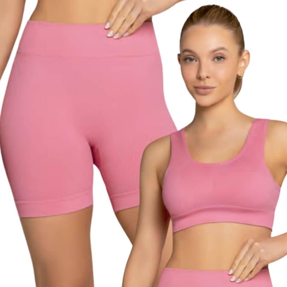 Conjunto Fitness Sem Costura Selene Short e Top Academia Feminino Adulto