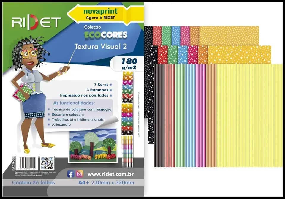 Ridet - Bloco Para Educacao Artistica Textura 2 Dec 180G 36F 23X32Cm Pacote 111560