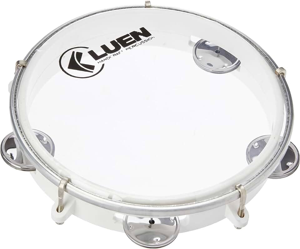 Pandeiro Abs Branco Junior Pele Cristal 08"- Luen