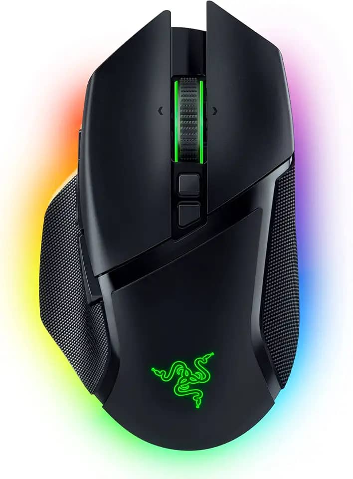 Razer Mouse para jogos sem fio Basilisk V3 Pro: Roda inclinável HyperScroll - Sensor óptico DPI 30K - Interruptores ópticos Gen-3 - 13 zonas Chroma RGB - 13 controles programáveis - 3 modos de conexão