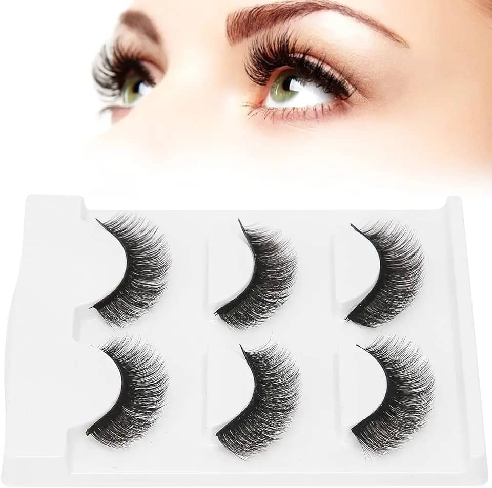 Cílios postiços longos, ferramenta de maquiagem para os olhos, cílios postiços pequenos, amplamente usados, tridimensionais para uso interno masculino (E05)