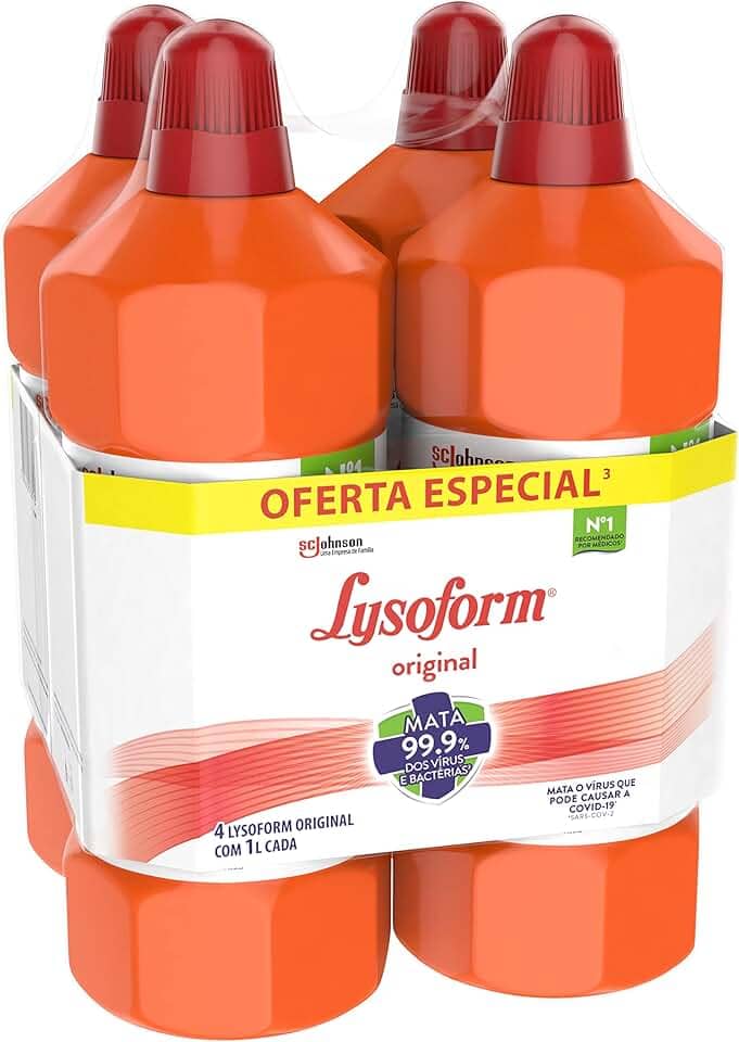Lysoform Original, Desinfetante Líquido, Pack 4 Unidades de 1L
