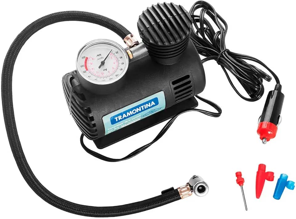 Tramontina Compressor Ar Portatil 12v, Potencia 50w, Pressao Maxima 300 Psi, Vazao 8 Litros/minuto