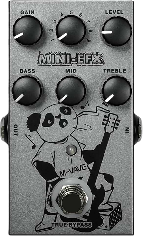M-VAVE MINI-EFX Pedal de Efeitos Múltiplos para Guitarra Elétrica: 4 Overdrives, 4 Distorções, Boost, EQ de 3 Bandas, True Bypass e Design em Metal Compacto para Músicos