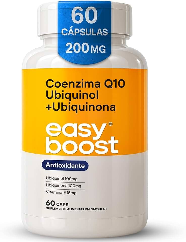Coenzima Q10 Ubiquinol + Ubiquinona Easy Boost + Vitamina E com TCM 200mg 60 Capsulas