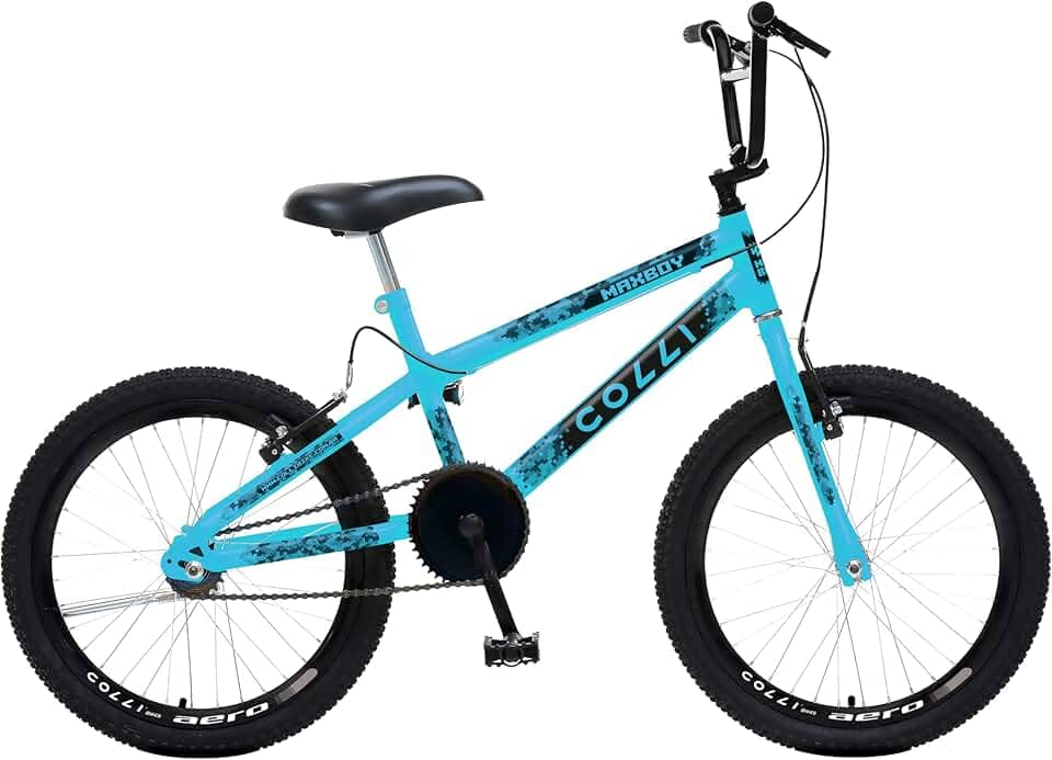 Colli Bike, Bicicleta Max Boy CROSS, Aro 20 S/M 36 Raias, Freios V-Brake Nylon, Descanso Lateral, Aro 20, Roda Livre 1V 18D, Guidão Cross/BMX