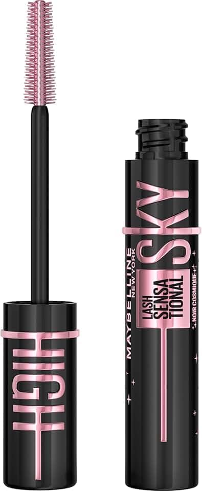 Maybelline NY Lash Sensational Sky High Cosmic Black, Máscara de Cílios Lavável com Extrato de Bambu e Escova Flexível para Alongamento Sem Limites, Pigmento Preto Intenso, Edição Especial, 7,2ml
