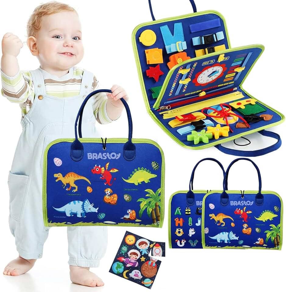 Placa de Montessori Sensorial para Crianças Maleta Educativa Brinquedo (Azul)