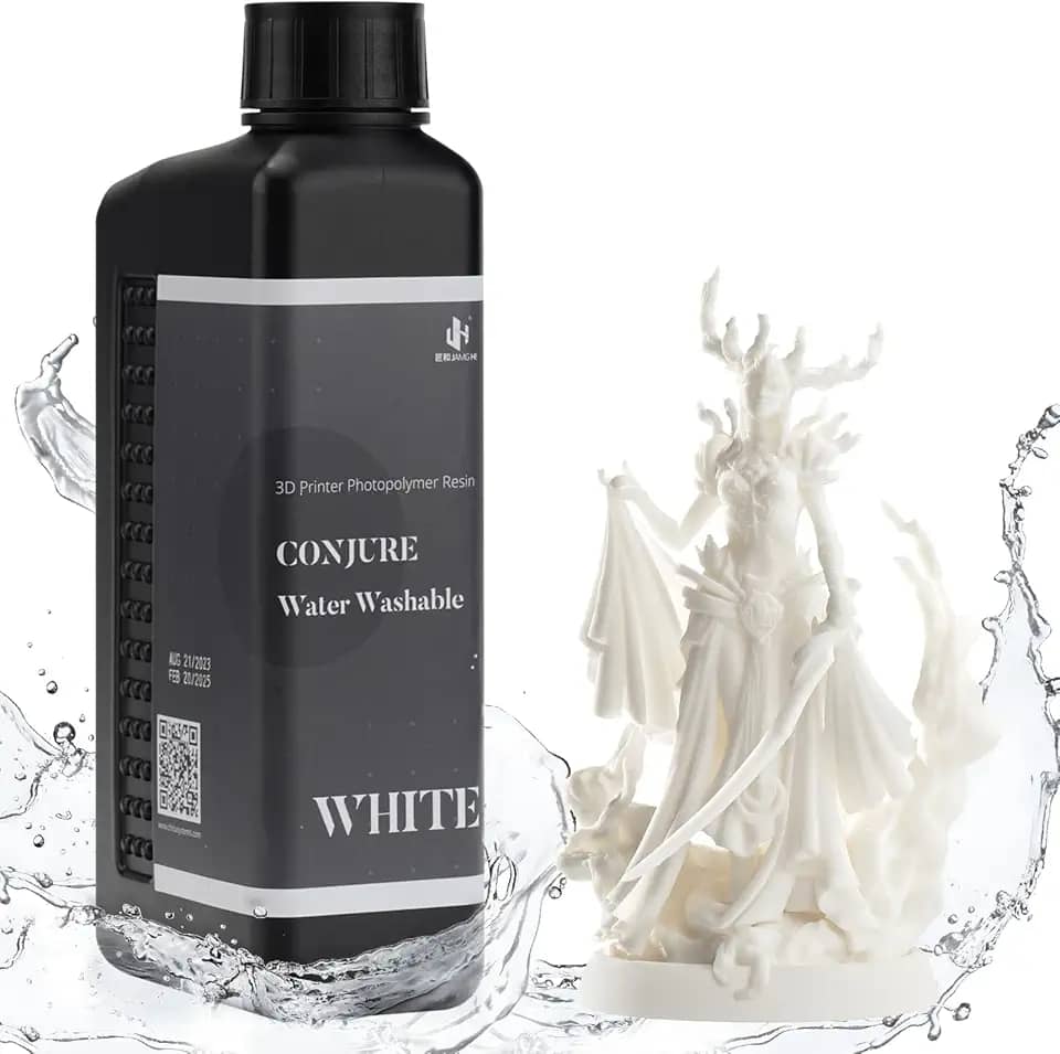 Resina lavável com água 1KG da Chitu Systems, pós-processamento mais rápido, resina de impressora 3D fácil de limpar, resina de fotopolímero padrão 405nm para impressoras 3D (branco 1000g)