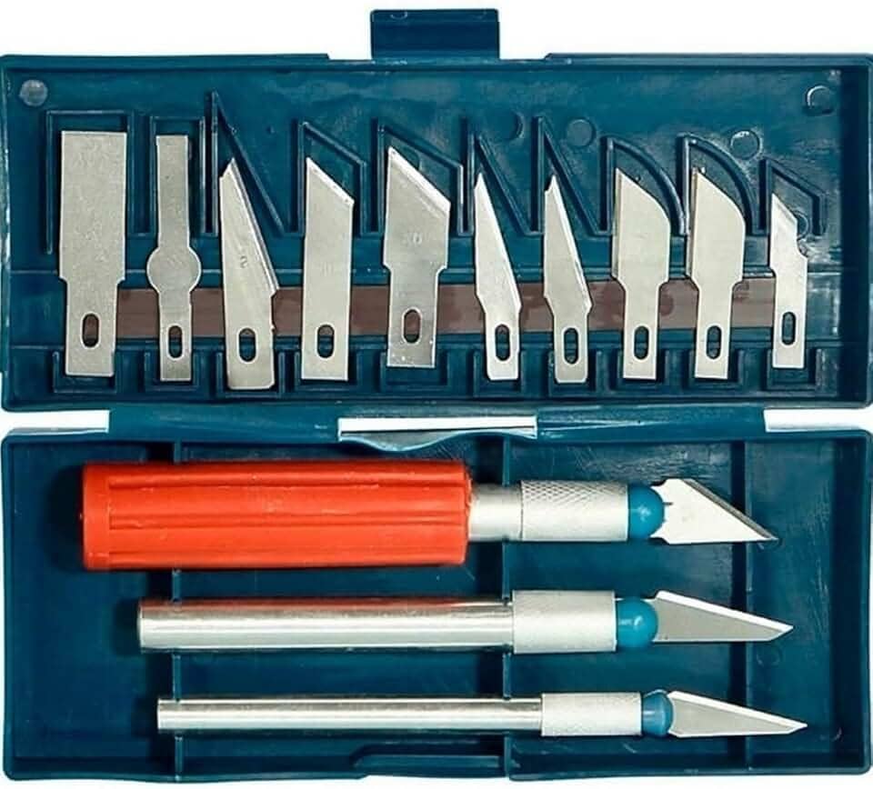 Kit Estilete de Precisão Jogo com 16 Peças com Estojo Artesanato Costura Arte