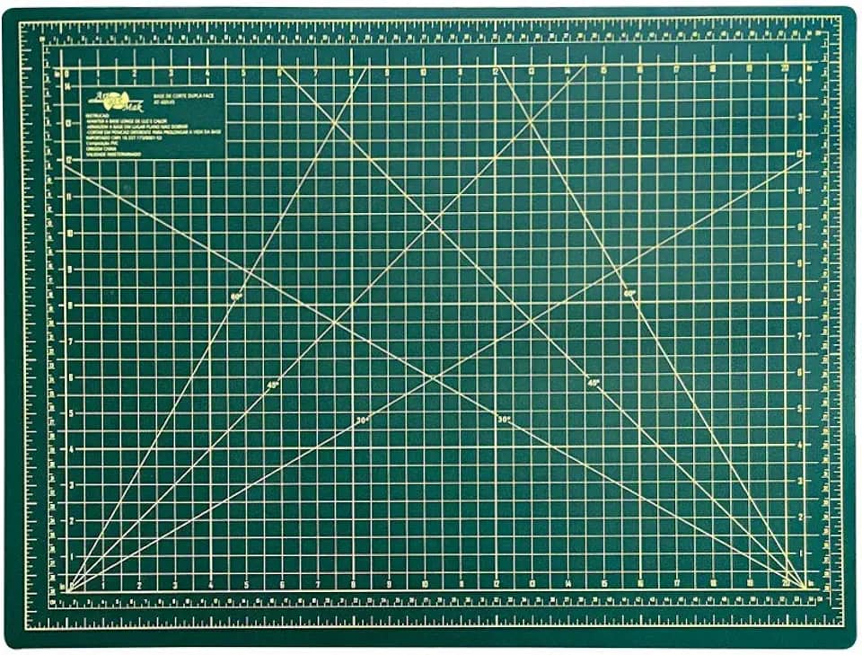 Base Para Corte De Mesa A2 Dupla Face Patchwork Artesanato (Verde)