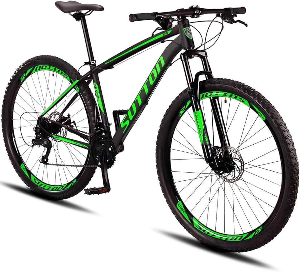 Bicicleta Aro 29 Sutton Gold 24V Freio a Disco Quadro de Alumínio 24 Marchas com Suspensão