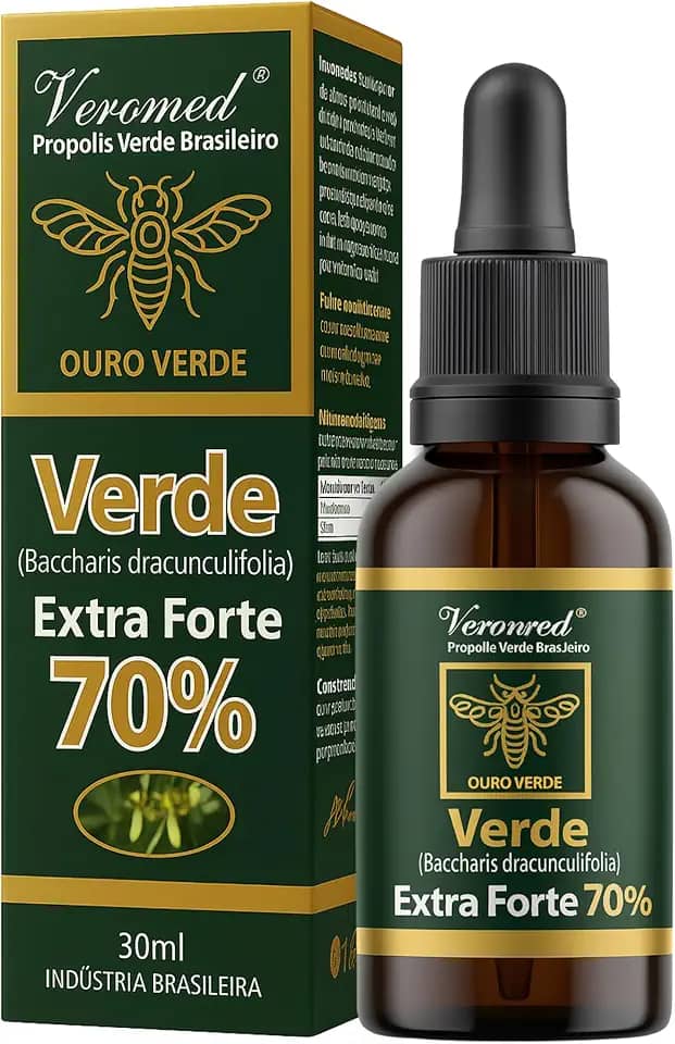 Extrato de Própolis Verde 70% Extra Forte 30ml Veromed Proteção Reforçando a Imunidade