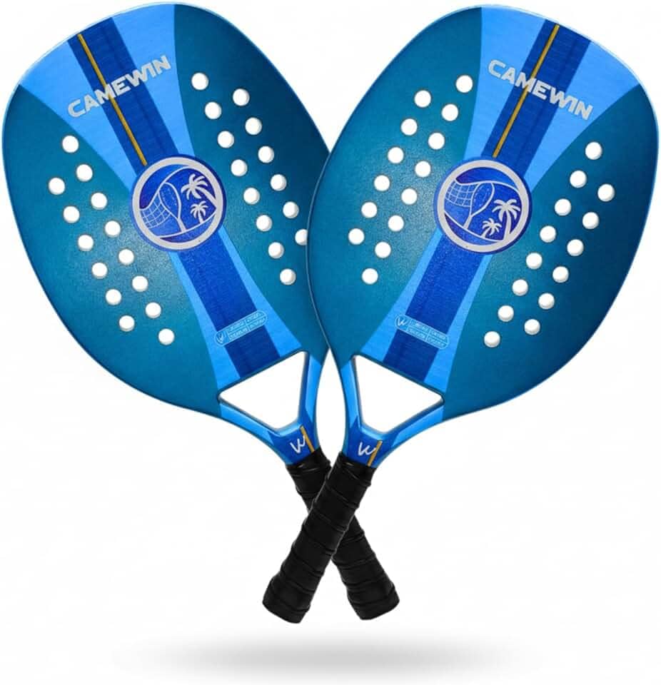Kit com 2 Raquetes de Beach Tennis Com Fibra de Carbono EVA Solf Capa Protetora Versátil para Treino, Jogo Casual e Aulas