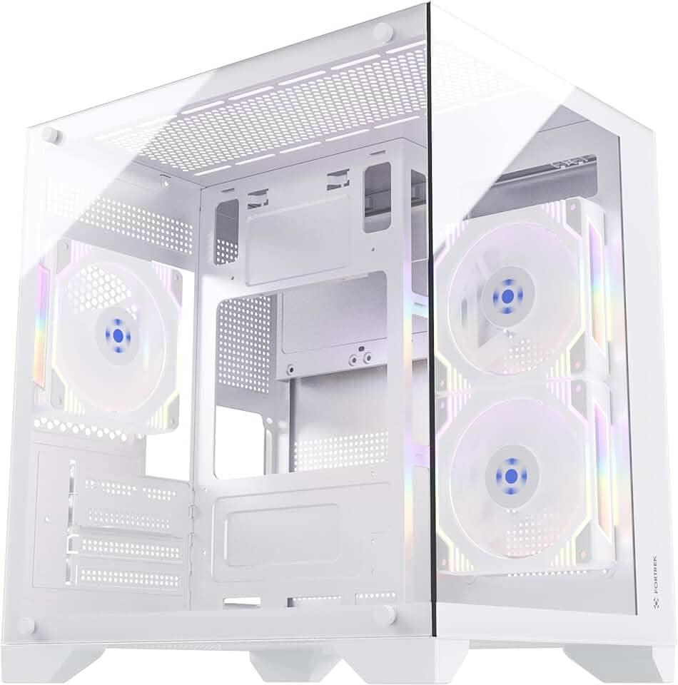 Gabinete Gamer Clarity Branco Lateral Vidro Fortrek