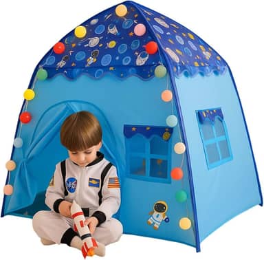 Barraca Infantil Azul Colorido Linda Toca Barraca Para Meninos E Meninas, Presente Para Meninos E Meninas, Brinquedoteca Para Casa Ao Ar Livre.