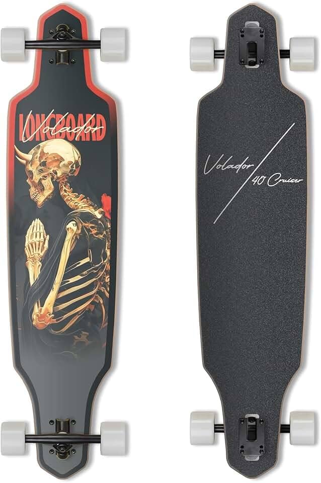 VOLADOR Urban Freeride Pro Longboard Cruiser 101,6 cm | Deck de madeira de bordo canadense e caminhão Kingpin reverso forjado | Configuração completa para viagens urbanas