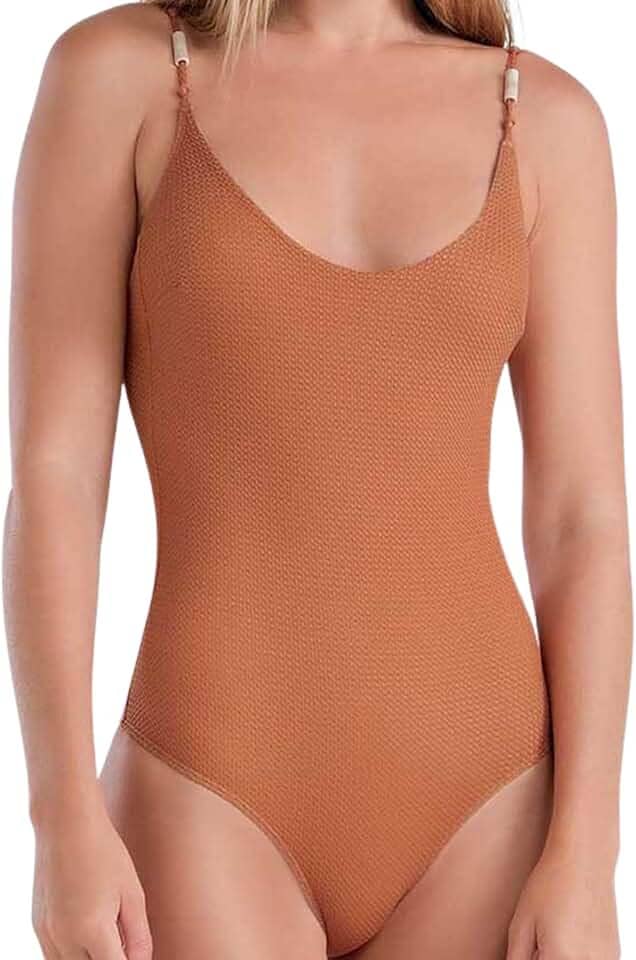 Maiô De Praia Bojo Removível Textura Hive Aloe Vera Uv She