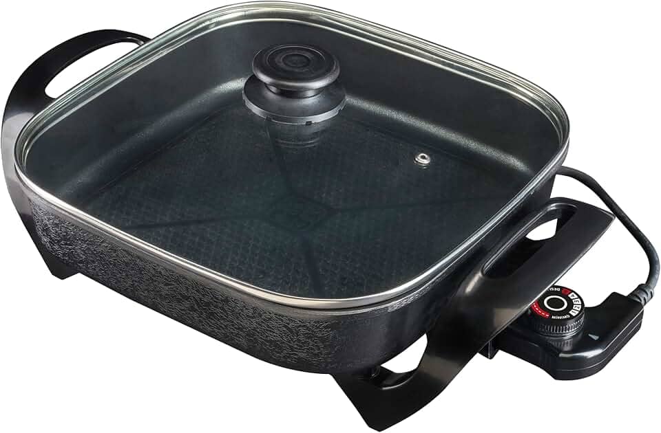 Agratto Panela eletrica Mangiare APEQ01l-01 preta quadrada 30cm 1500W 127V