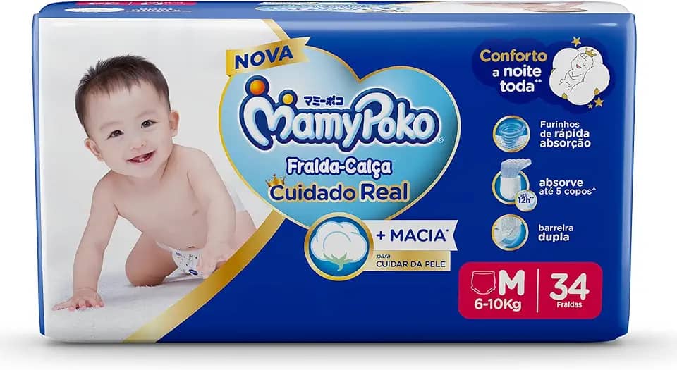 MamyPoko Fralda-Calça Premium Seca M 34 Unidades