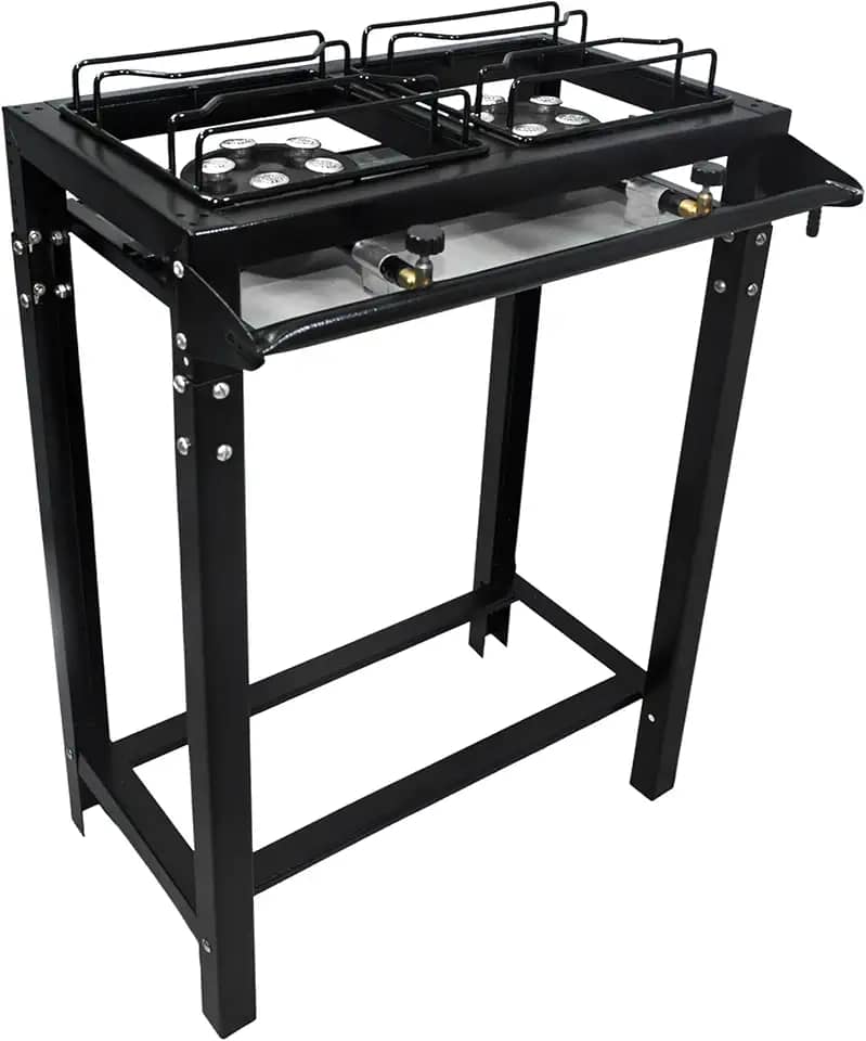 Fogão 2 Bocas Industrial Alta Pressão Preto C/Mangueira