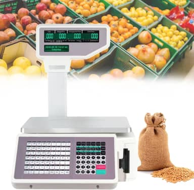CHONGHAN BalançA De PreçO Digital Comercial, BalançA EletrôNica De Caixa Registradora De Frutas Com Impressora De Etiquetas, Capacidade De 30 Kg Para Supermercado