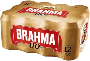 Pack Cerveja Brahma Zero, 350ml, Lata - Com 12 unidades